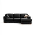 Canapé d'angle 3 places noir en cuir synthétique PU avec méridienne droite 260 x 160 x 85 cm