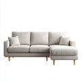 Canapé d’angle droit 3 places beige en polyester 240 x 150 x 85 cm