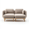 Canapé 2 places modulaire beige 180 x 90 x 78 cm en polyester et hévéa massif rectangulaire