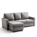 Canapé d’angle gauche 3 places gris 220 x 145 x 85 cm en polyester forme L