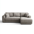 Canapé d’angle 3 places gris avec méridienne droite en polyester 260 x 160 x 85 cm