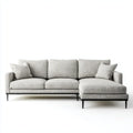 Canapé d’angle droit 4 places gris clair en polyester et acier 280 x 160 x 85 cm