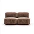 Canapé 2 places modulaire marron 180 x 90 x 72 cm en polyester forme rectangulaire