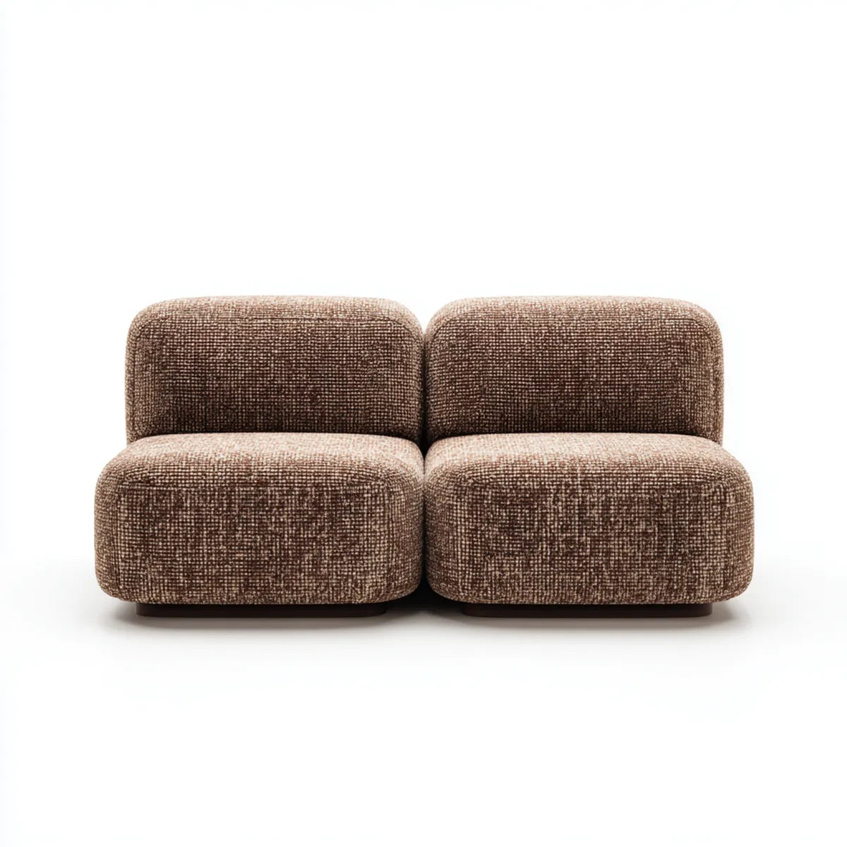 Canapé 2 places modulaire marron 180 x 90 x 72 cm en polyester forme rectangulaire