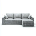 Canapé d’angle droit 3 places gris en polyester 260 x 160 x 85 cm