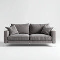 Canapé 2 places gris 170 x 90 x 85 cm en polyester forme droite